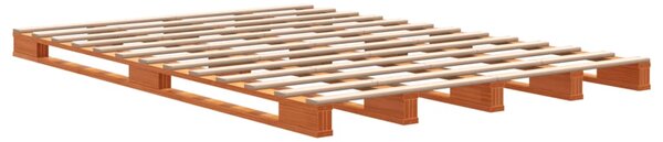 Krevet od paleta voštano smeđi 140x200 cm od masivne borovine - Smeđa / 140 x 200 cm
