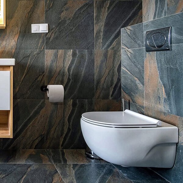 Inox samo -adhezivno zadržavanje za WC papir 15cm crno