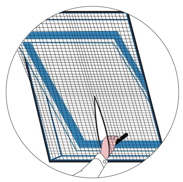 Univerzalni komarac za krovni prozor mosk Mosquito 140x120cm crni