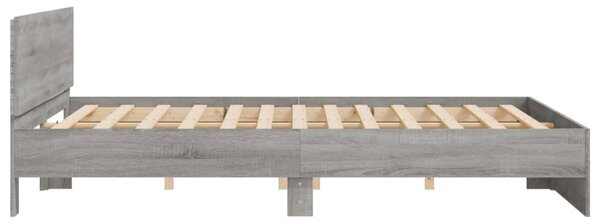 Okvir kreveta s uzglavljem LED siva boja hrasta 180 x 200 cm - Siva / 180 x 200 cm