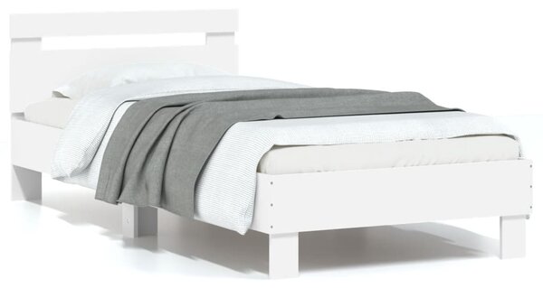 Okvir kreveta s uzglavljem bijeli 90 x 200 cm konstruirano drvo - Bijela / 90 x 200 cm