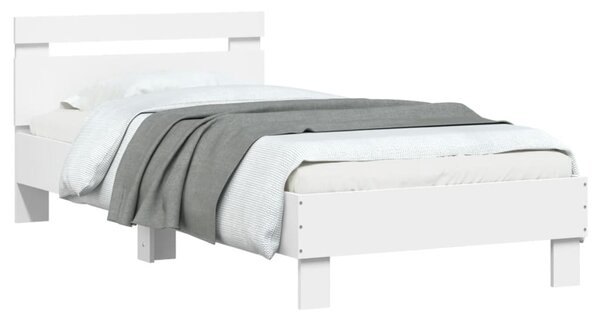 Okvir kreveta s uzglavljem bijeli 90 x 200 cm konstruirano drvo - Bijela / 90 x 200 cm