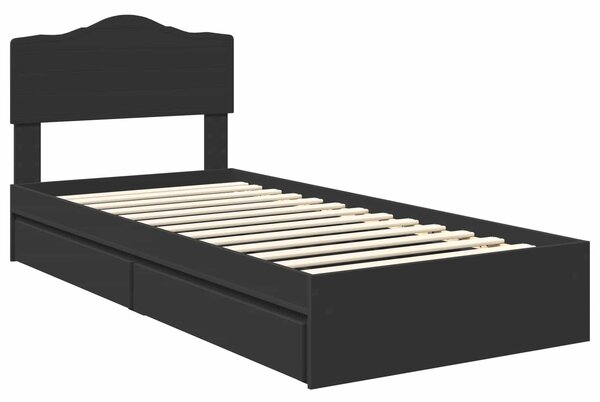 Krevet s od storage Crna 70 x 190 cm Konstruirano drvo - Crna / 70 x 190 cm