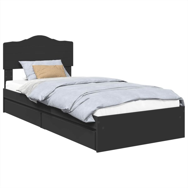 Krevet s od storage Crna 70 x 190 cm Konstruirano drvo - Crna / 70 x 190 cm