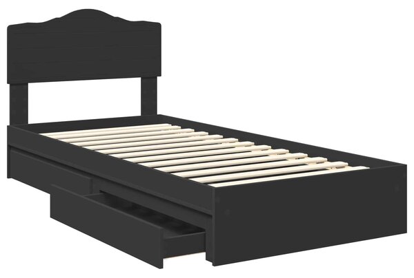 Krevet s od storage Crna 70 x 190 cm Konstruirano drvo - Crna / 70 x 190 cm