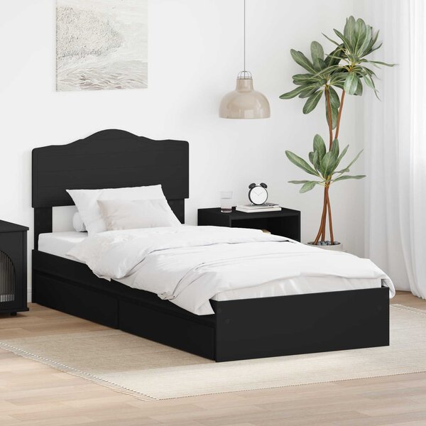 Krevet s od storage Crna 70 x 190 cm Konstruirano drvo - Crna / 70 x 190 cm
