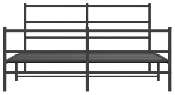 Metalni okvir kreveta s uzglavljem i podnožjem crni 160x200 cm - Crna / 160 x 200 cm