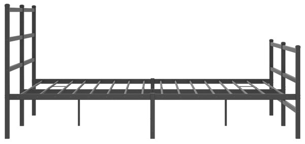 Metalni okvir kreveta s uzglavljem i podnožjem crni 160x200 cm - Crna / 160 x 200 cm
