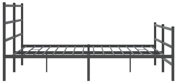 Metalni okvir kreveta s uzglavljem i podnožjem crni 183x213 cm - Crna / 183 x 213 cm