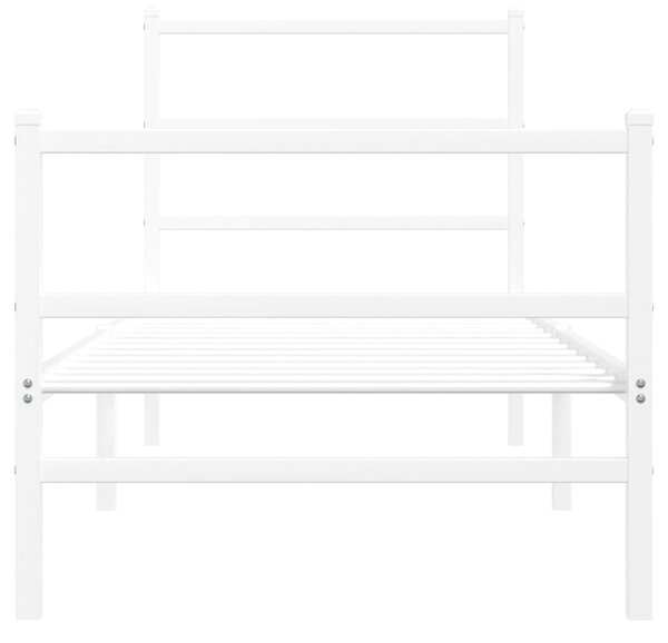 Metalni okvir kreveta s uzglavljem i podnožjem bijeli 80x200 cm - Bijela / 80 x 200 cm