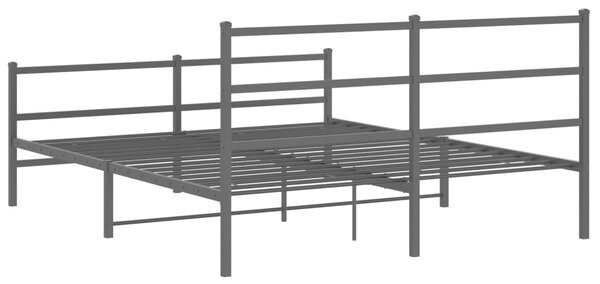 Metalni okvir kreveta s uzglavljem i podnožjem crni 160x200 cm - Crna / 160 x 200 cm