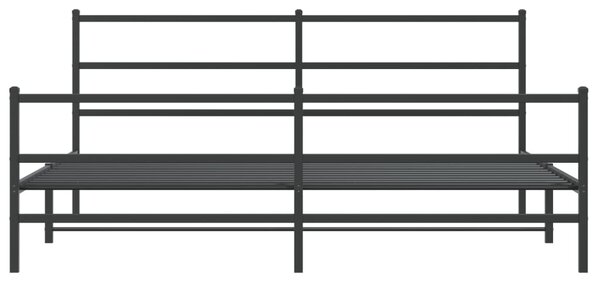 Metalni okvir kreveta s uzglavljem i podnožjem crni 183x213 cm - Crna / 183 x 213 cm