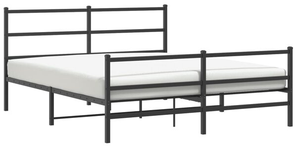 Metalni okvir kreveta s uzglavljem i podnožjem crni 160x200 cm - Crna / 160 x 200 cm