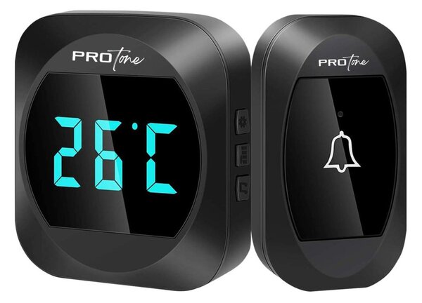 220V LCD bežično zvono i 38 termometar do 300m crne