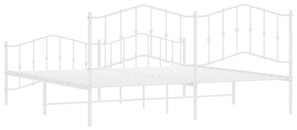 Metalni okvir kreveta uzglavlje i podnožje bijeli 200 x 200 cm - Bijela / 200 x 200 cm