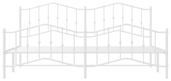 Metalni okvir kreveta uzglavlje i podnožje bijeli 200 x 200 cm - Bijela / 200 x 200 cm