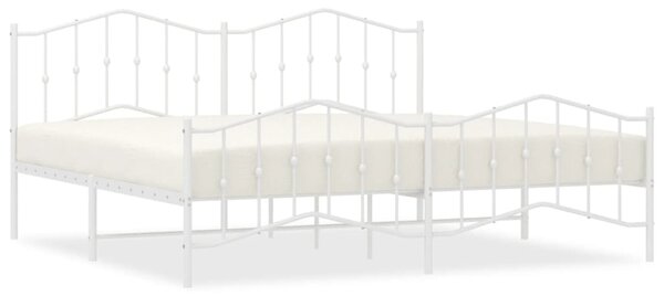 Metalni okvir kreveta uzglavlje i podnožje bijeli 200 x 200 cm - Bijela / 200 x 200 cm