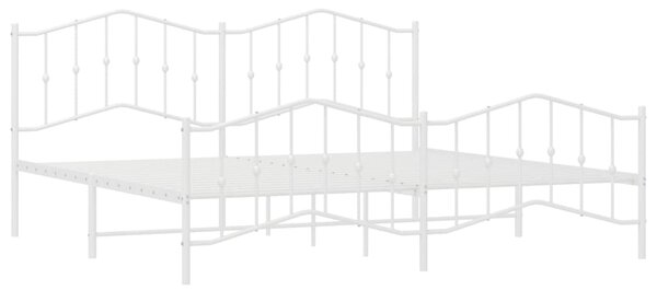 Metalni okvir kreveta uzglavlje i podnožje bijeli 200 x 200 cm - Bijela / 200 x 200 cm