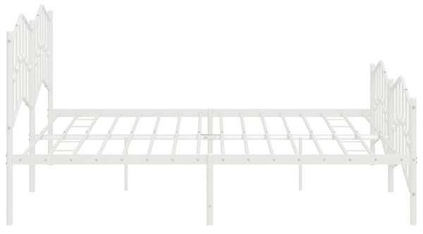 Metalni okvir kreveta uzglavlje i podnožje bijeli 200 x 200 cm - Bijela / 200 x 200 cm