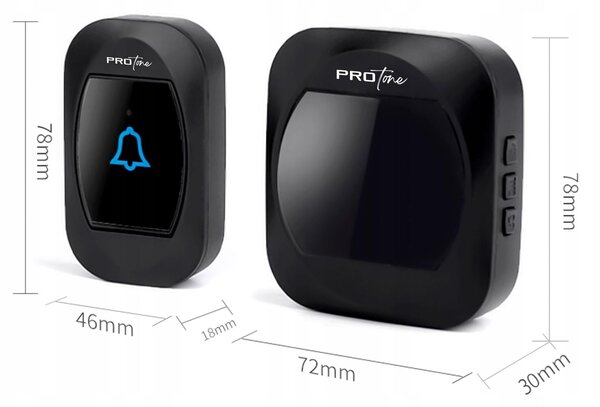 220V LCD bežično zvono i 38 termometar do 300m crne