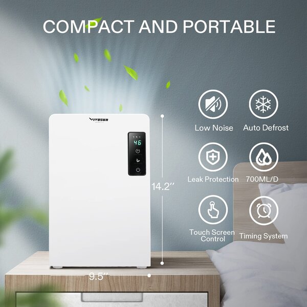 90W odvlaživač i apsorber vlage LCD White 2.2L