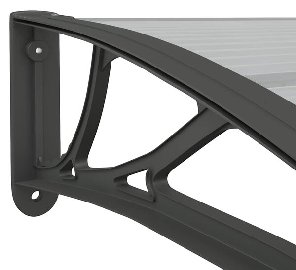 Nadstrešnica za vrata crna i prozirna 350 x 75 cm polikarbonat - Crna / 350 x 75 cm