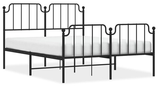Metalni okvir kreveta s uzglavljem i podnožjem crni 140x190 cm - Crna / 140 x 190 cm