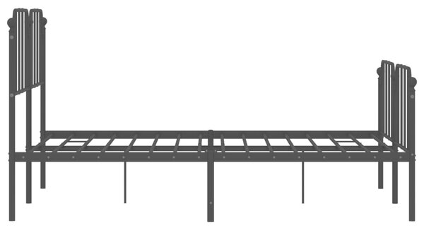Metalni okvir kreveta s uzglavljem i podnožjem crni 140x190 cm - Crna / 140 x 190 cm