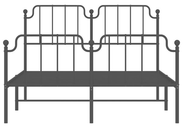 Metalni okvir kreveta s uzglavljem i podnožjem crni 140x190 cm - Crna / 140 x 190 cm