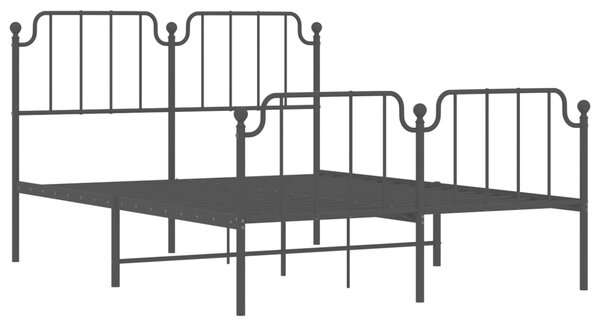 Metalni okvir kreveta s uzglavljem i podnožjem crni 140x190 cm - Crna / 140 x 190 cm