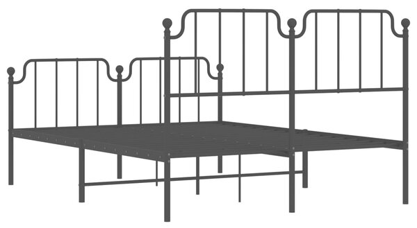 Metalni okvir kreveta s uzglavljem i podnožjem crni 140x190 cm - Crna / 140 x 190 cm