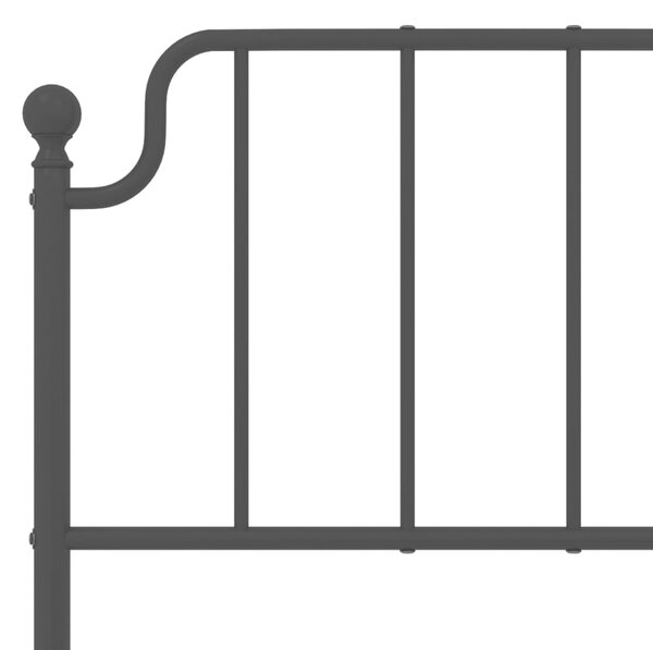 Metalni okvir kreveta s uzglavljem i podnožjem crni 140x190 cm - Crna / 140 x 190 cm