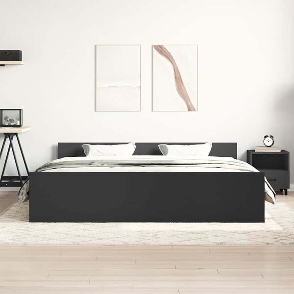 Okvir kreveta uzglavlje i podnožje crni 160x200 cm - Crna / 160 x 200 cm