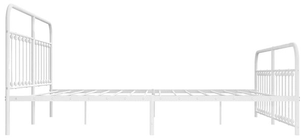 Metalni okvir kreveta uzglavlje i podnožje bijeli 193x203 cm - Bijela / 193 x 203 cm
