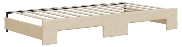 Dnevni krevet na razvlačenje krem 100 x 200 cm od tkanine - Krema / 100 x 200 cm