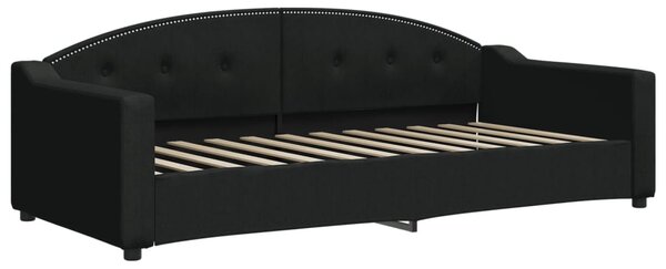 Dnevni krevet s madracem crni 90 x 200 cm od tkanine - Crna / 90 x 200 cm