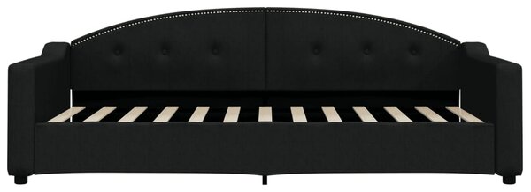 Dnevni krevet s madracem crni 90 x 200 cm od tkanine - Crna / 90 x 200 cm