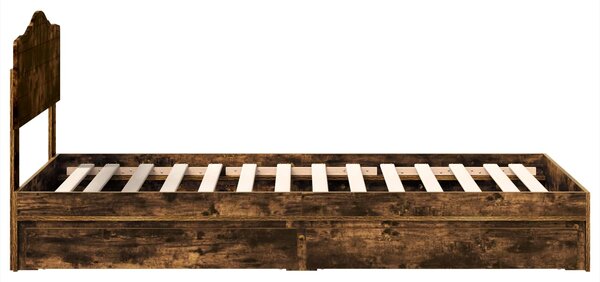 Krevet s od storage s uzglavljem Dimljeni hrast 70 x 190 cm - Smeđa / 70 x 190 cm