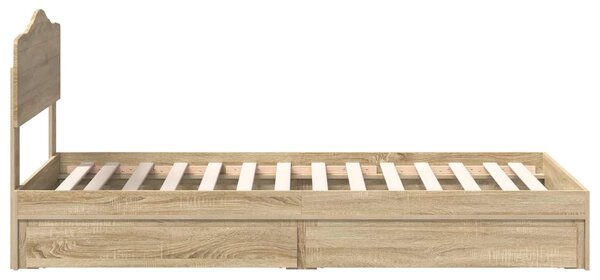 Krevet s od storage Sonoma hrast 70 x 190 cm Konstruirano drvo - Smeđa / 70 x 190 cm