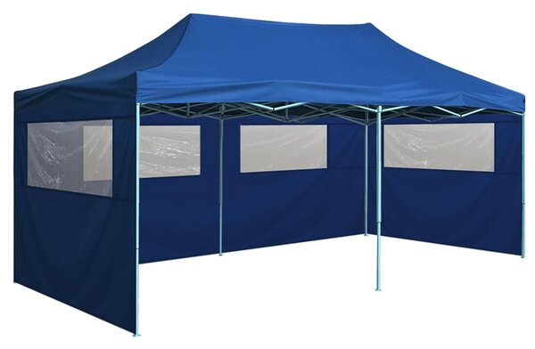 VidaXL Profesionalni sklopivi šator za zabave 3 x 6 m čelični plavi