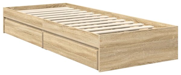 Krevet s od storage Sonoma hrast 75 x 190 cm Konstruirano drvo - Smeđa / 75 x 190 cm