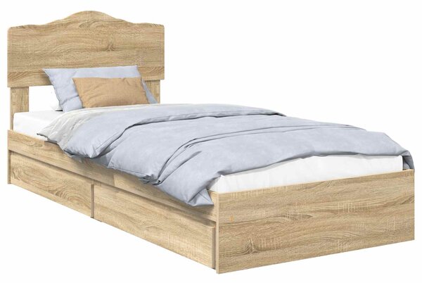 Krevet s od storage Sonoma hrast 70 x 190 cm Konstruirano drvo - Smeđa / 70 x 190 cm