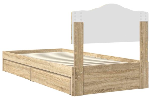 Krevet s od storage Sonoma hrast 70 x 190 cm Konstruirano drvo - Smeđa / 70 x 190 cm
