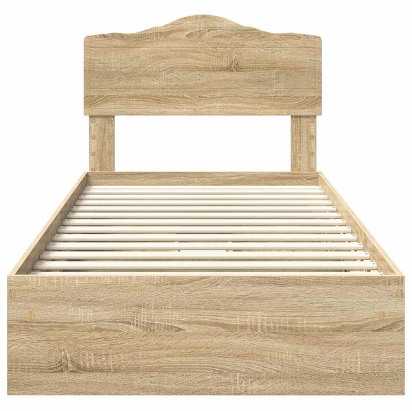 Krevet s od storage Sonoma hrast 70 x 190 cm Konstruirano drvo - Smeđa / 70 x 190 cm