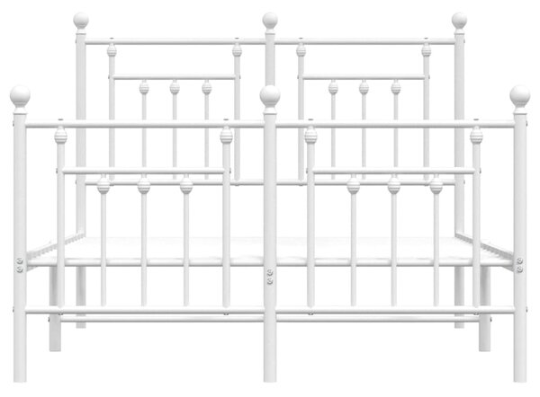 Metalni okvir kreveta uzglavlje i podnožje bijeli 135 x 190 cm - Bijela / 135 x 190 cm