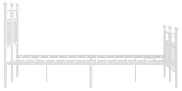 Metalni okvir kreveta uzglavlje i podnožje bijeli 135 x 190 cm - Bijela / 135 x 190 cm