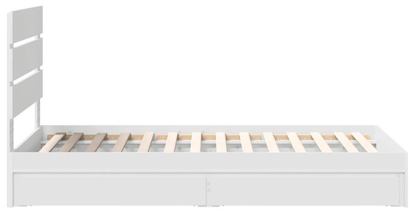Krevet s od storage Bijelo 70 x 190 cm Konstruirano drvo - Bijela / 70 x 190 cm