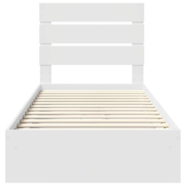Krevet s od storage Bijelo 70 x 190 cm Konstruirano drvo - Bijela / 70 x 190 cm