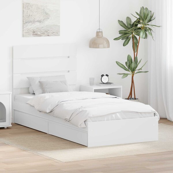 Krevet s od storage Bijelo 70 x 190 cm Konstruirano drvo - Bijela / 70 x 190 cm