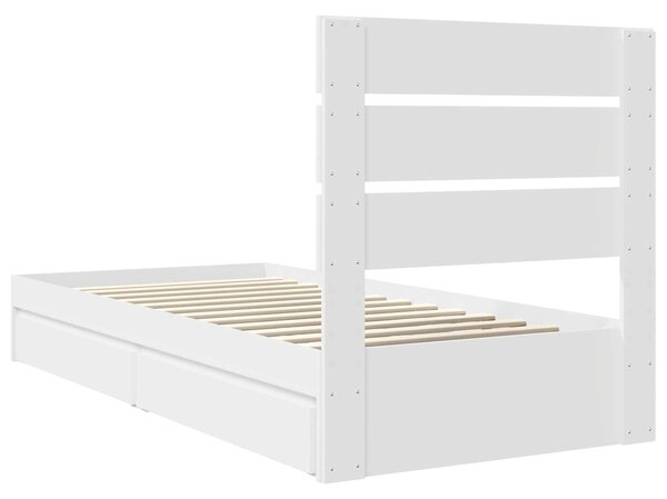 Krevet s od storage Bijelo 70 x 190 cm Konstruirano drvo - Bijela / 70 x 190 cm